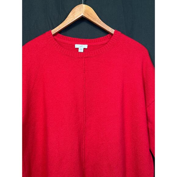 J JILL Fall/Winter Red Sweater 3/4 Sleeve w/ Pockets Business Casual Holiday L - Picture 2 of 14